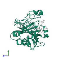 Carbonic anhydrase 2 in PDB entry 1ze8, assembly 1, side view.