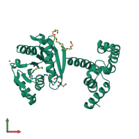 PDB entry 1zej coloured by chain, front view.