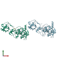 PDB entry 1zel coloured by chain, front view.