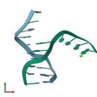 PDB entry 1zez coloured by chain, front view.