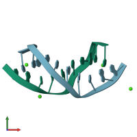 PDB entry 1zf0 coloured by chain, front view.