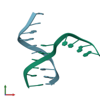 PDB entry 1zf2 coloured by chain, front view.