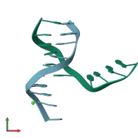 PDB entry 1zf3 coloured by chain, front view.