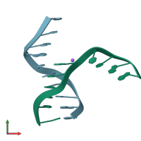 PDB entry 1zf4 coloured by chain, front view.