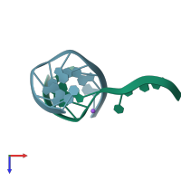 PDB entry 1zf4 coloured by chain, top view.