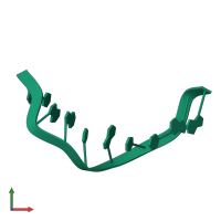 PDB entry 1zf5 coloured by chain, front view.