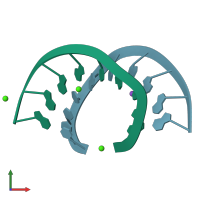 PDB entry 1zf6 coloured by chain, front view.