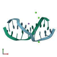 PDB entry 1zf7 coloured by chain, front view.