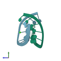 PDB entry 1zf8 coloured by chain, side view.