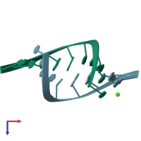 PDB entry 1zf8 coloured by chain, top view.