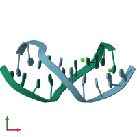 PDB entry 1zfb coloured by chain, front view.