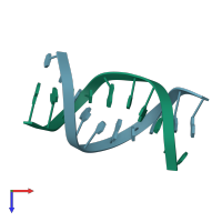 PDB entry 1zfc coloured by chain, top view.
