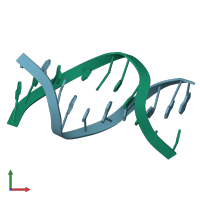 PDB entry 1zfe coloured by chain, front view.