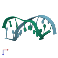 PDB entry 1zfe coloured by chain, top view.