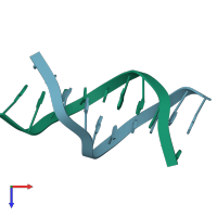 PDB entry 1zfg coloured by chain, top view.