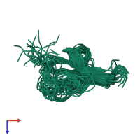 PDB entry 1zfl coloured by chain, ensemble of 20 models, top view.