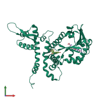 PDB entry 1zg3 coloured by chain, front view.