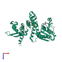 PDB entry 1zga coloured by chain, top view.