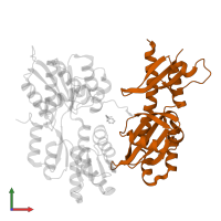Autoinducer 2 sensor kinase/phosphatase LuxQ in PDB entry 1zhh, assembly 1, front view.
