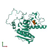 PDB entry 1zi3 coloured by chain, front view.