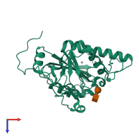 PDB entry 1zi3 coloured by chain, top view.