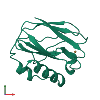 PDB entry 1zia coloured by chain, front view.