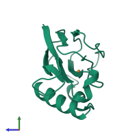 PDB entry 1zia coloured by chain, side view.