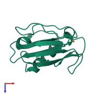 PDB entry 1zia coloured by chain, top view.