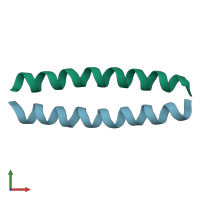 PDB 1zil coloured by chain and viewed from the front.