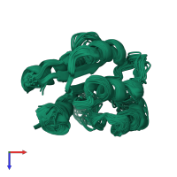 PDB entry 1zit coloured by chain, ensemble of 38 models, top view.