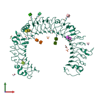 PDB entry 1ziw coloured by chain, front view.