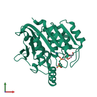 PDB entry 1zj5 coloured by chain, front view.