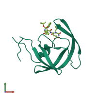 PDB entry 1zj7 coloured by chain, front view.