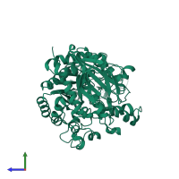 Glycosyl hydrolase family 13 catalytic domain-containing protein in PDB entry 1zja, assembly 1, side view.
