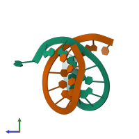 PDB entry 1zje coloured by chain, side view.