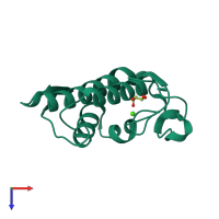 PDB entry 1zl7 coloured by chain, top view.