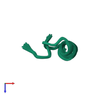 PDB entry 1zlc coloured by chain, ensemble of 20 models, top view.