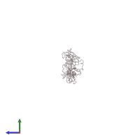 PDB entry 1zlg coloured by chain, side view.