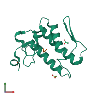 PDB entry 1zm6 coloured by chain, front view.