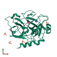 PDB entry 1zml coloured by chain, front view.