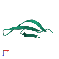Monomeric assembly 4 of PDB entry 1zmm coloured by chemically distinct molecules, top view.
