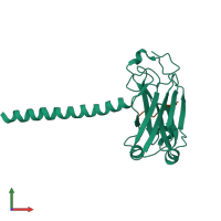 PDB entry 1zms coloured by chain, front view.