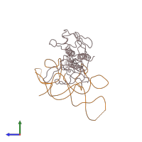 PDB entry 1zn1 coloured by chain, side view.