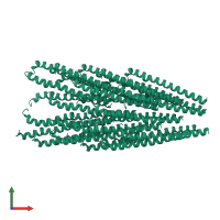 PDB entry 1zn5 coloured by chain, ensemble of 27 models, front view.