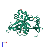 PDB entry 1zn6 coloured by chain, top view.