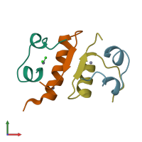 PDB entry 1zni coloured by chain, front view.