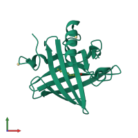PDB entry 1znk coloured by chain, front view.