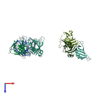 PDB entry 1znp coloured by chain, top view.