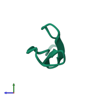 PDB entry 1znu coloured by chain, ensemble of 20 models, side view.