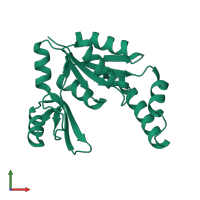 PDB entry 1znw coloured by chain, front view.
